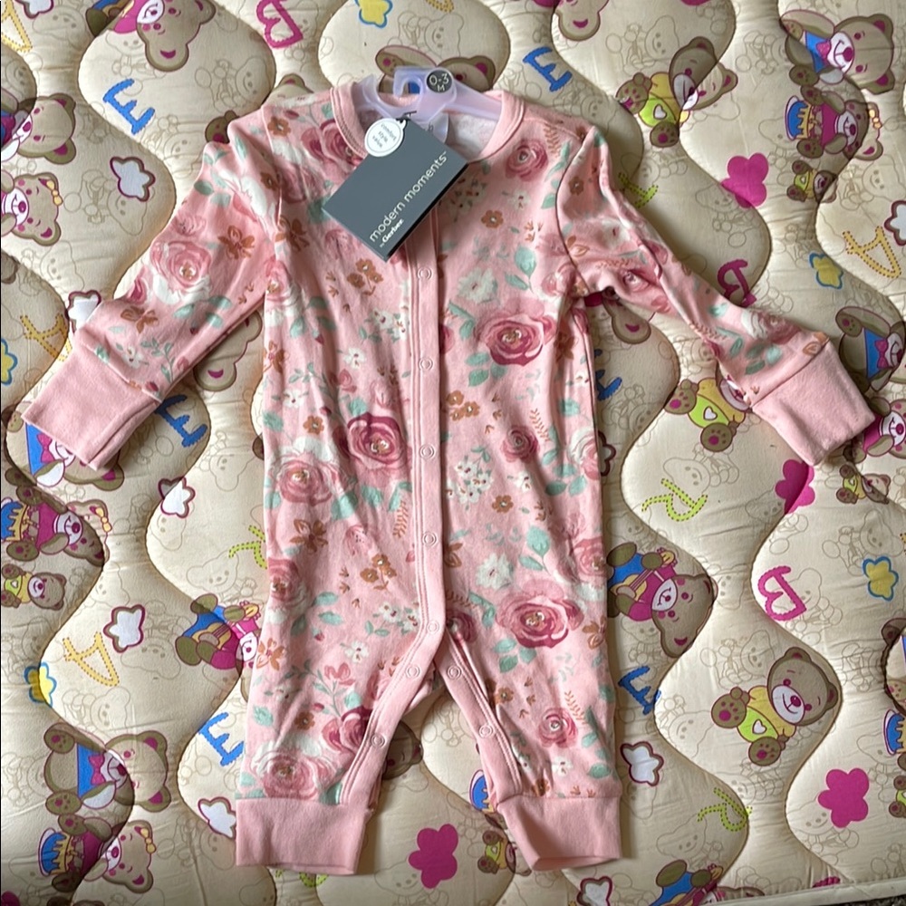 Pink Floral Kids One Piece by